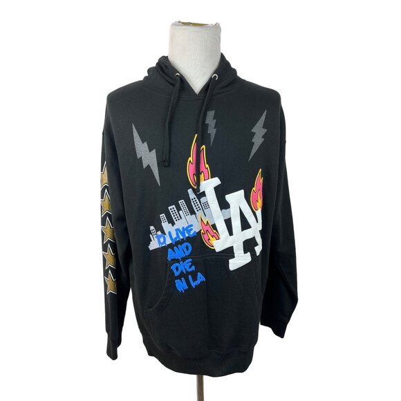 Freshitive Black LA Streetware Hoodie Sz L - Picture 1 of 7